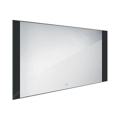 Nimco - Miroir avec éclairage LED, 120x65 cm, capteur tactile, aluminium/noir ZPC 41006V-90 (1/5)