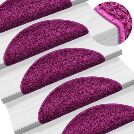 Felpudos para escaleras (10 unidades, 56 x 17 x 3 cm, violeta, semicirculares) vidaXL