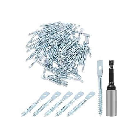100pcs Vis Tire-Fond, Vis Tire-Fond avec Vis en Acier au Carbone Vis à Béton Boulons à Oil Ancrages Muraux en Ciment Robustes Vis d'Expansion pour Mur en Ciment pour Jardin Intérieur (1/5)