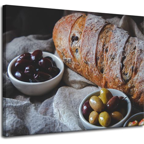 Leinwanddruck Küche Brotlaib 100x80 cm