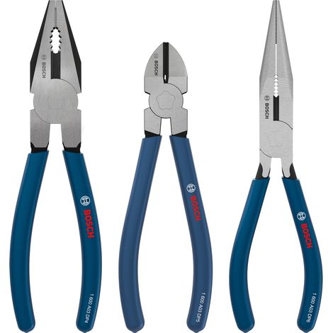 Bosch PRO Hand Tool - Combination Pliers Pliers Set, Dipped Non-slip Handles, 3 pcs 1600A03DN3 (1/5)