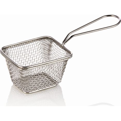 Panier de service et friture carré 10,5 x 9 cm H 7 cm argent - Was Germany