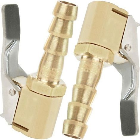 2 Pièces Embout de Gonflage,Embout Gonflage Pneu Voiture,Embout Gonfleur avec Clip,Gonflage Valve Clip Pince Connecteur Adaptateur,pour Valves de Pneu,en Laiton,8mm (1/5)