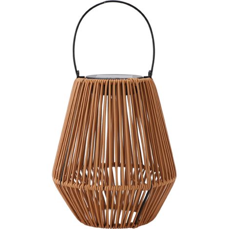 Lanterne Solaire Étanche IP44 Décorative en Fibre Tressée pour Jardin Cour Porche Arbre Pelouse - KZQ