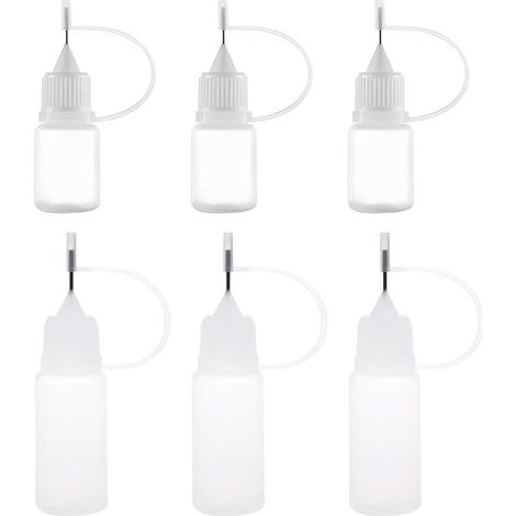 （5ml/10ml）6 pcs Flacon Pipette, Flacons Plastique, Bouteille Plastique, Flacon Souple, Bouteille De Colle Vide, Bouteille De Précision, (1/5)