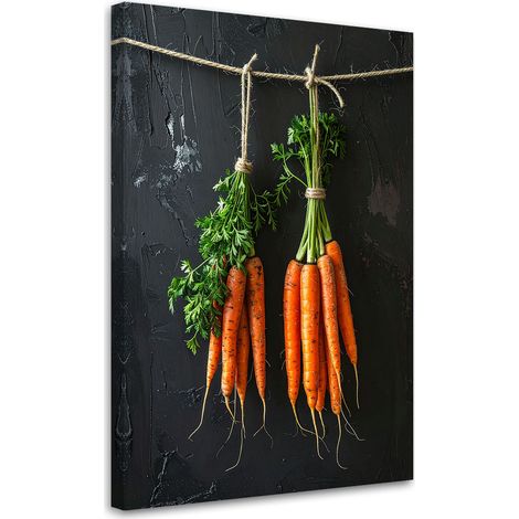 Cuadro sobre Lienzo, Zanahorias colgantes Verduras, 30x45 (1/5)
