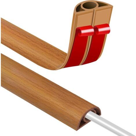 QORVA-Passe Cable Sol 3M Goulotte Passe Cable Sol, Petit Canal de Cordons d'alimentation Flexible pour Le Bureau Protection des Fils Electriques et Prévention des Risques de Trébuchement