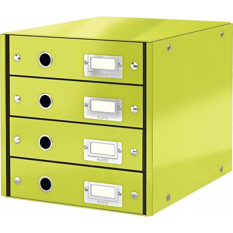 Leitz Sortierbox 4 Schubladen grün faltbar