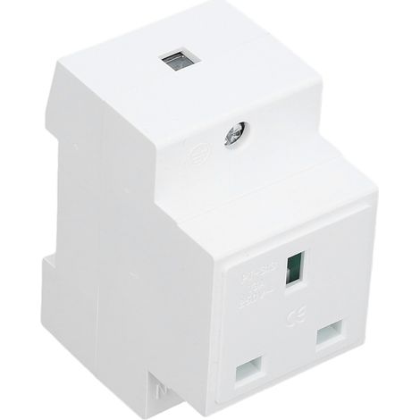 Prise femelle à encastrer pour rail DIN avec contact de terre et protection, pour tableau de distribution, norme UK, AC250V 13A (1/5)