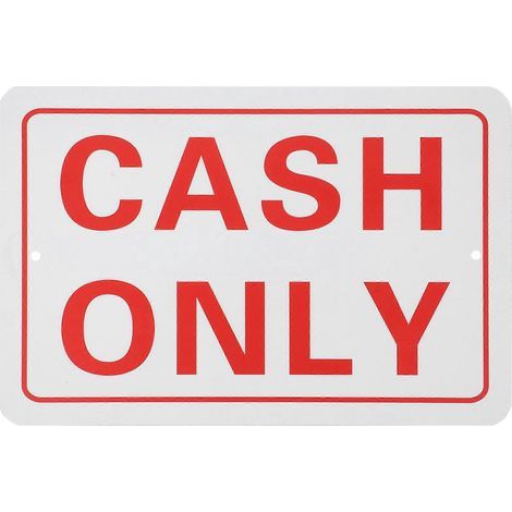 Panneau « Paiement en espèces uniquement » pour commerce de détail.-30X20cmcm (1/4)