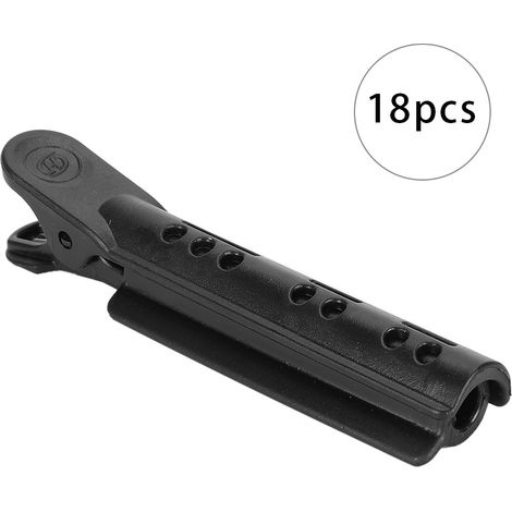 18 bigoudis professionnels pour permanente, outil de coiffage pour cheveux ondulés et bouclés à domicile (noir) (1/5)
