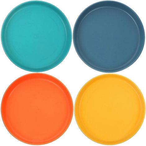 Lot de 4 gamelles peu profondes pour chats, larges et adaptées aux chatons.-14.50X14.50X1.50CM-Assorted Color