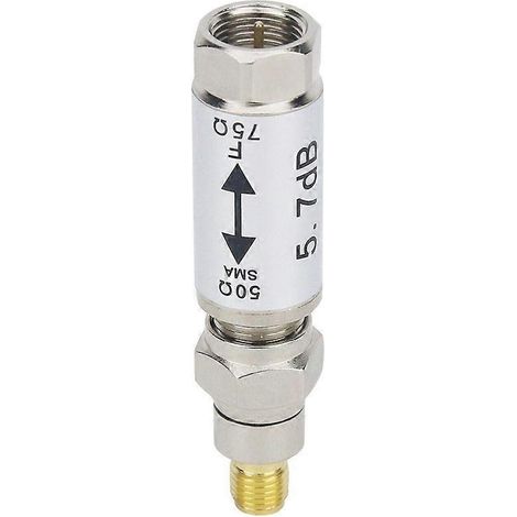 Adaptateur coaxial SMA femelle vers F mâle, connecteur 0-3 GHz, convertisseur d'impédance 50-75 ohms, pour les tests d'antennes, de télévisions et de satellites. (1/5)