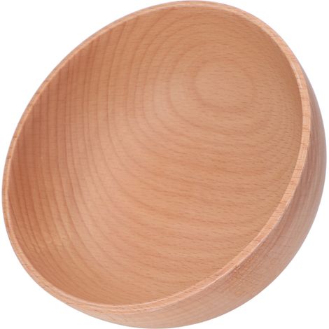 Bol rond en bois de hêtre pour servir salades, fruits, sauces, riz, pâtes et céréales. Petit modèle : 12,5 x 4,5 cm / 4,92 x 1,77 po. (1/5)