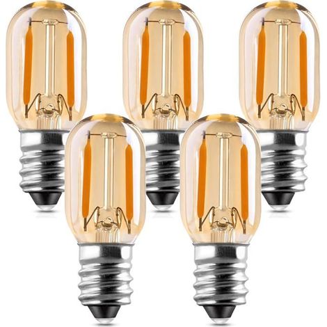 T22 Veilleuse Tubulaire Vintage Amber Glow 10w Remplacement des incandescents E14 Base du candélabre Signe - 1w, chaud 2200K Blanc (1/5)
