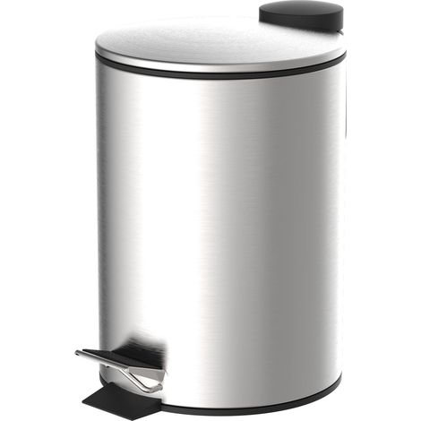 Kosmetik-Treteimer, Edelstahl, ca. 3 l, mit Absenkautomatik (1/5)