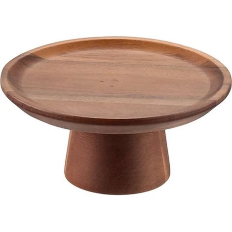 Vassoio rotondo per dessert, alzata per torte con base, adatto per matrimoni, feste, decorazioni natalizie, vassoio da portata in legno, alzata per torte decorativa, tavolo in legno (1/5)