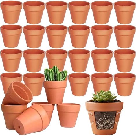 Terracotta Pot with Drainage Hole for Succulents 24.2 x 5.5 cm (1/5)