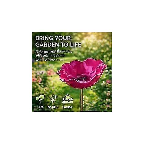 Bain d'oiseaux en métal en forme de fleur mangeoire à oiseaux à planter dans le jardin et décoration extérieure pour terrasse et pelouse 1 pièce rose (1/5)