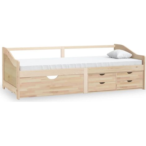 Maison Exclusive - Divano Letto 3 Posti con Cassetti in Pino Massello 90x200cm