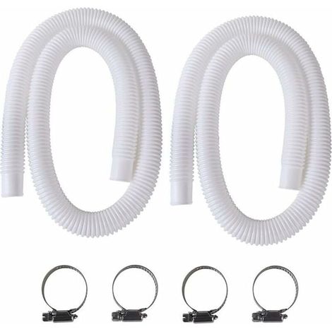 Tuyau de Piscine, 2Pcs 32mm Tuyau pour Piscine Hors Sol, 150cm/59in Tuyau pour Pompe de Piscine pour Intex 330 GPH, 530 GPH et 1000 GPH (1/4)