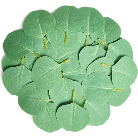 400 Pieces Artificial Eucalyptus Leaves Decorations Party Table Decor Bouquet（Light Green）