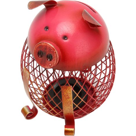 Tirelire rétro orange en forme de cochon, objet décoratif pour la maison ou le bureau.