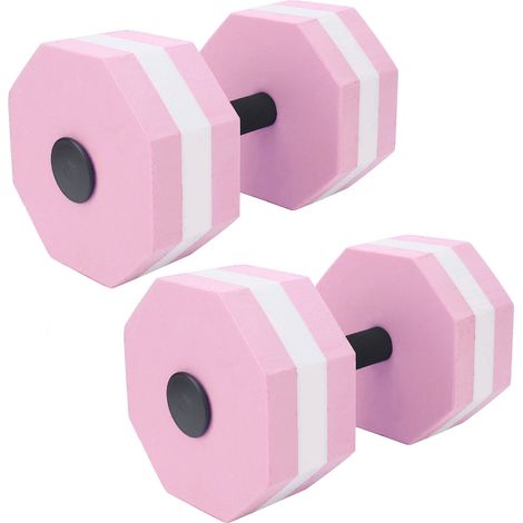 Hochdichte EVA-Schaumstoff-Hanteln (1 Stück) für das Wassertraining, ideal für Männer und Frauen in Hallenbädern, für Fitness, Training und Rehabilitation. Rautenform, rosa und weiß. (1/5)