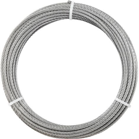 Kit de câble acier inoxydable 316 de 3,2 mm, 12,2 m, résistance à la rupture 7,1 kN, garde-corps et treillis de jardin (1/5)
