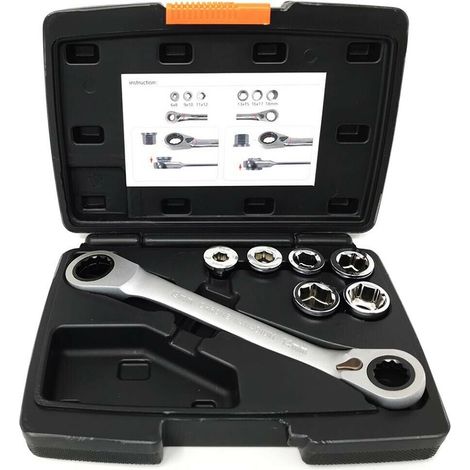 Chiave a cricchetto reversibile 13 in 1 doppia testa universale 14mm 19mm (1/5)