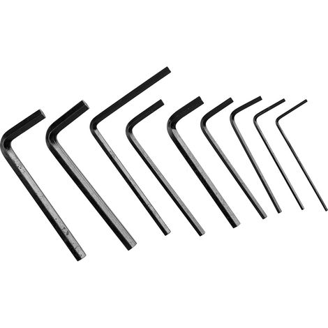 Clé Allen métal 9 pièces pour guitare, clé hexagonale plate, outil d'entretien et réparation d'instrument (1/5)