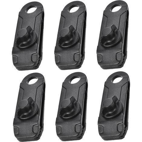 Lot de 6 pinces de fixation pour bâche, système de verrouillage robuste, pour auvents, camping, caravanes et housses de voiture. (1/5)