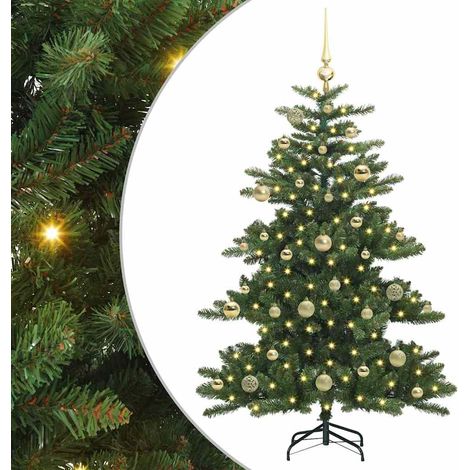 Albero di Natale Albero natalizio Albero festivo Artificiale con Rami Pieghevoli Verde 150 cm (1/5)