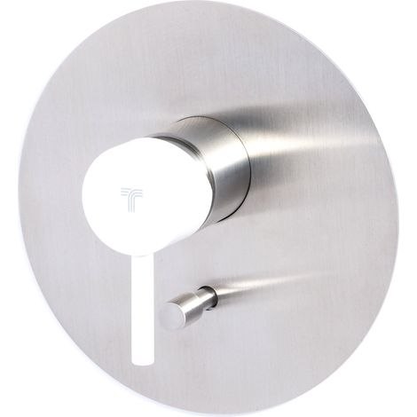 Rubinetto Miscelatore Monocomando Doccia ad Incasso con Deviatore in Acciaio Inox Maniglia Neve (1/2)