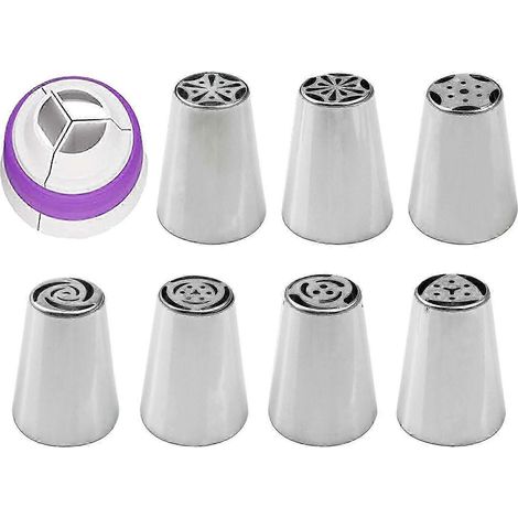 Douilles à pâtisserie russes, accessoires de pâtisserie, kit de douilles à décorer soi-même, douilles pour décorer biscuits et desserts-8Pcs (1/5)