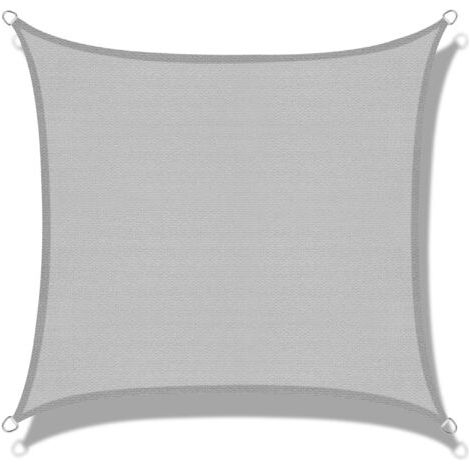 Voile d'ombrage (HDPE) Rectangulaire 3 x 3m Gris Protection des Rayons UV pour Terrasse Camping Extérieur Jardin (1/5)