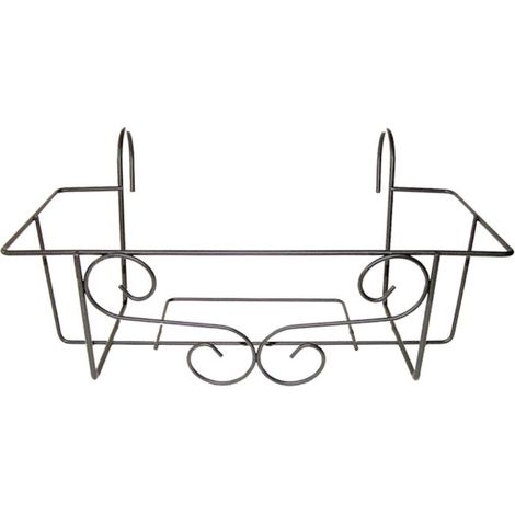 Support de jardinière pour balcon en fer - Gris - L 41,7 x P 26,3 x H 18,8 cm - Livraison gratuite