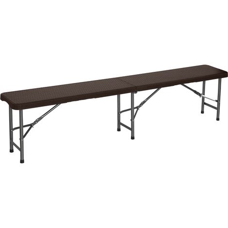 Panca pieghevole per catering effetto rattan 180x28x43cm 7house