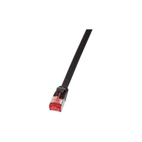 Cable de red LAN RJ45 Cat.6A U/FTP plano negro de 1 m, 10 Gbps (1/3)