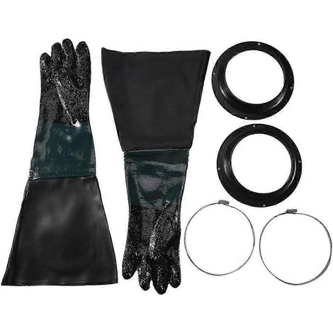 Gants de sablage, pièces de sablage, 60 cm avec joints toriques pour cabine de sablage (1/5)