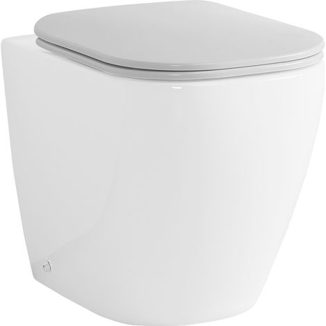 Copriwater bianco design quadrato con chiusura soft close e sgancio rapido per sanitari Kayra