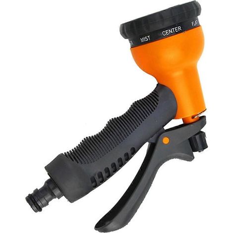 Garden Hose Nozzle Watering Use with 8 Patterns High Pressure Sprayer Rubber Grip (1/5)