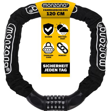 Monzana® Lucchetto bici 90-120cm codice antifurto catena robusta 120cm (de) (1/5)
