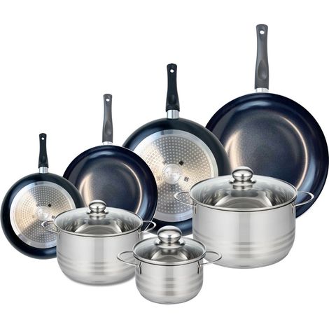Ensemble de 4 Poêles de cuisson 20, 24, 28 et 32 cm et 3 faitouts 16, 20 et 24 cm Elo Prima Brillant (1/5)