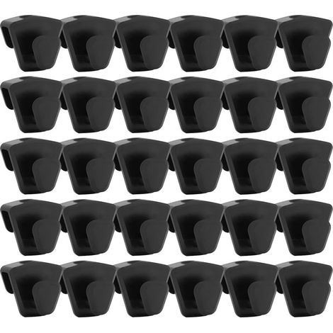 Lot de 30 Crochets pour Cintres,Crochets de Connecteur pour un Gain de Place, Robustes, pour Suspendre des Vêtements Dans la Garde Robe et la Salle de Bain (Noir) (1/5)