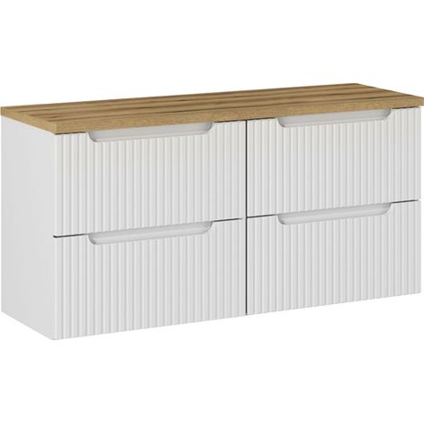 Mobile bagno senza lavabo Riva bianco e marrone 120cm