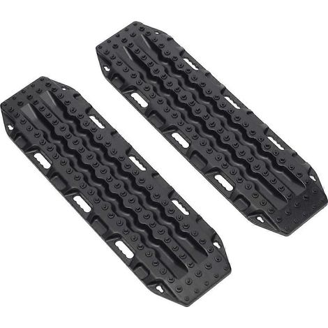 Lot de 2 rampes de récupération pour sable, planches d'évacuation, noires (1/5)