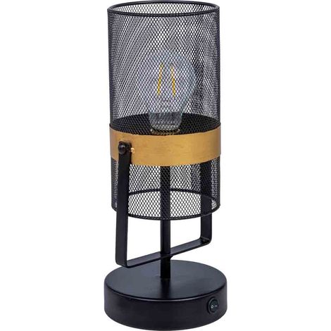 Lámpara de mesa de metal negro con 1 foco 12.5x12.5x31h cm (1/5)