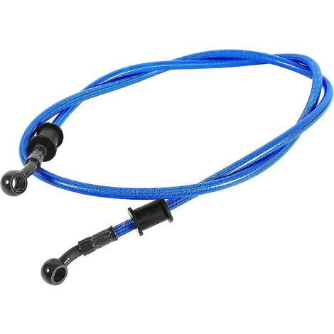 Durite d'huile de frein et d'embrayage tressée en acier bleu de 90 cm pour moto enduro (1/2)