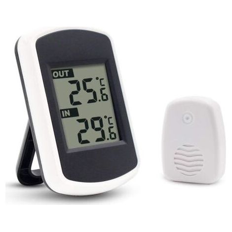 Thermomètre numérique LCD sans fil – Mesure intérieure -40 à 60 °C et extérieure 0 à 60 °C – Précision +/- 1 °C – Portée 100m (1/5)